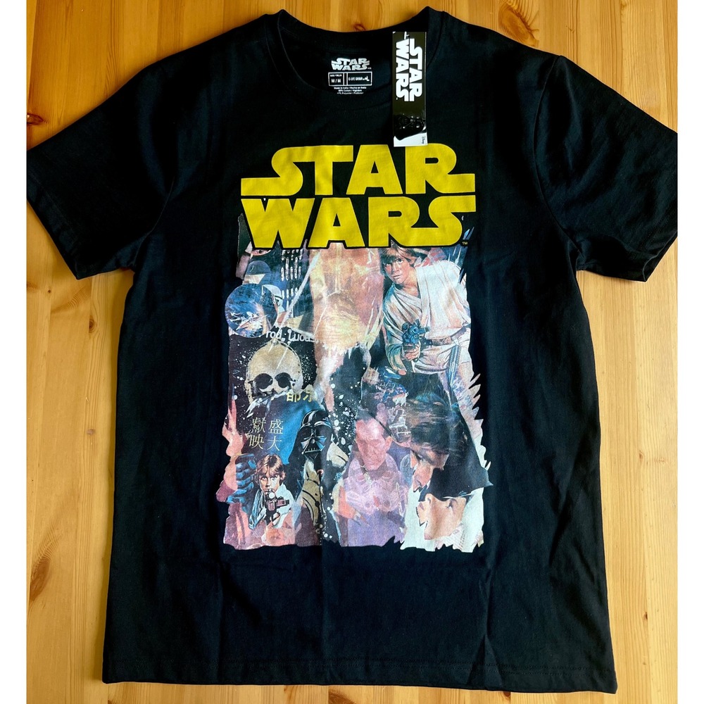 Star Wars Men's Graphic T-Shirt Black‎ Movie Collage Tee Licensed New Medium